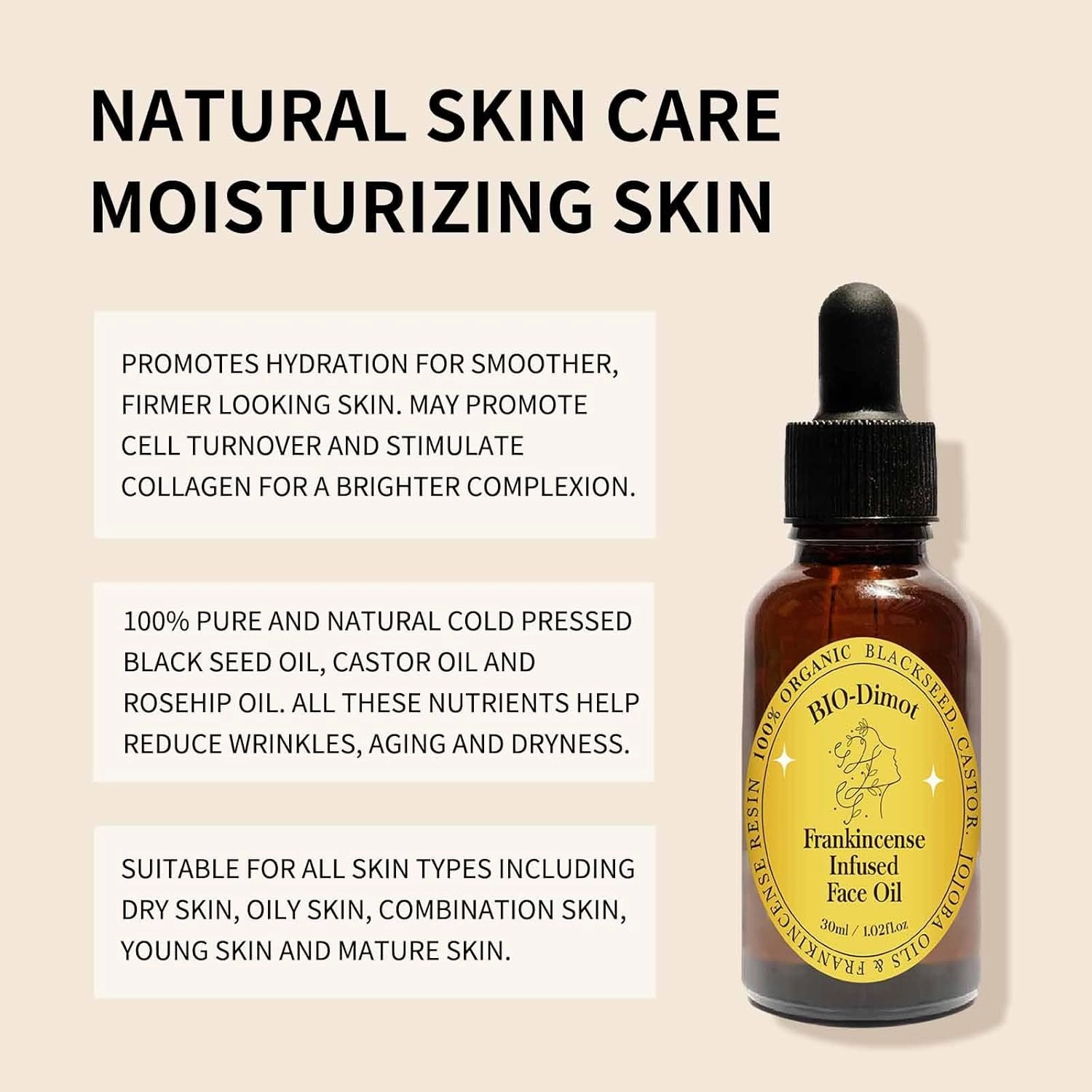 ﻿3 Pcs Frankincense Resin Oil, Organic Black Seed Castor & Jojoba Oils Frankincense Essential Oil for Face Moisturizer Serum. ﻿