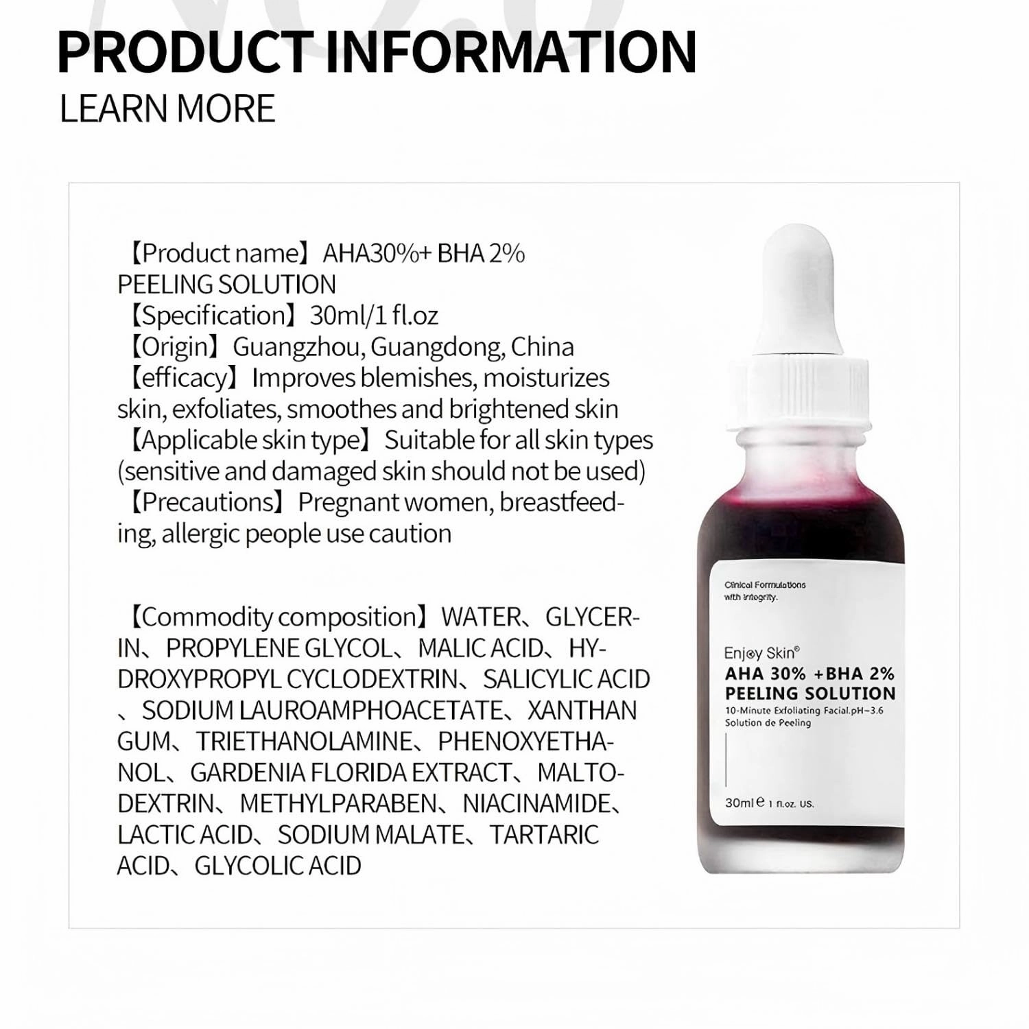 ‌Advanced AHA 30%   BHA 2% Exfoliating Serum: Unclogs Pores, Brightens Dullness, Controls Oil & Acne. Improves Rough Skin Texture for Smoother, Clearer, Glowing Complexion (2 Fl Oz,2)