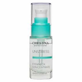 -CHRISTINA- Unstress Eye and Neck Concentrate Hydrating Peptide Serum for Face | Soothing Relief and Softening Effect | Face Serum Balances Skin Microflora 1 fl. oz (30 ml)