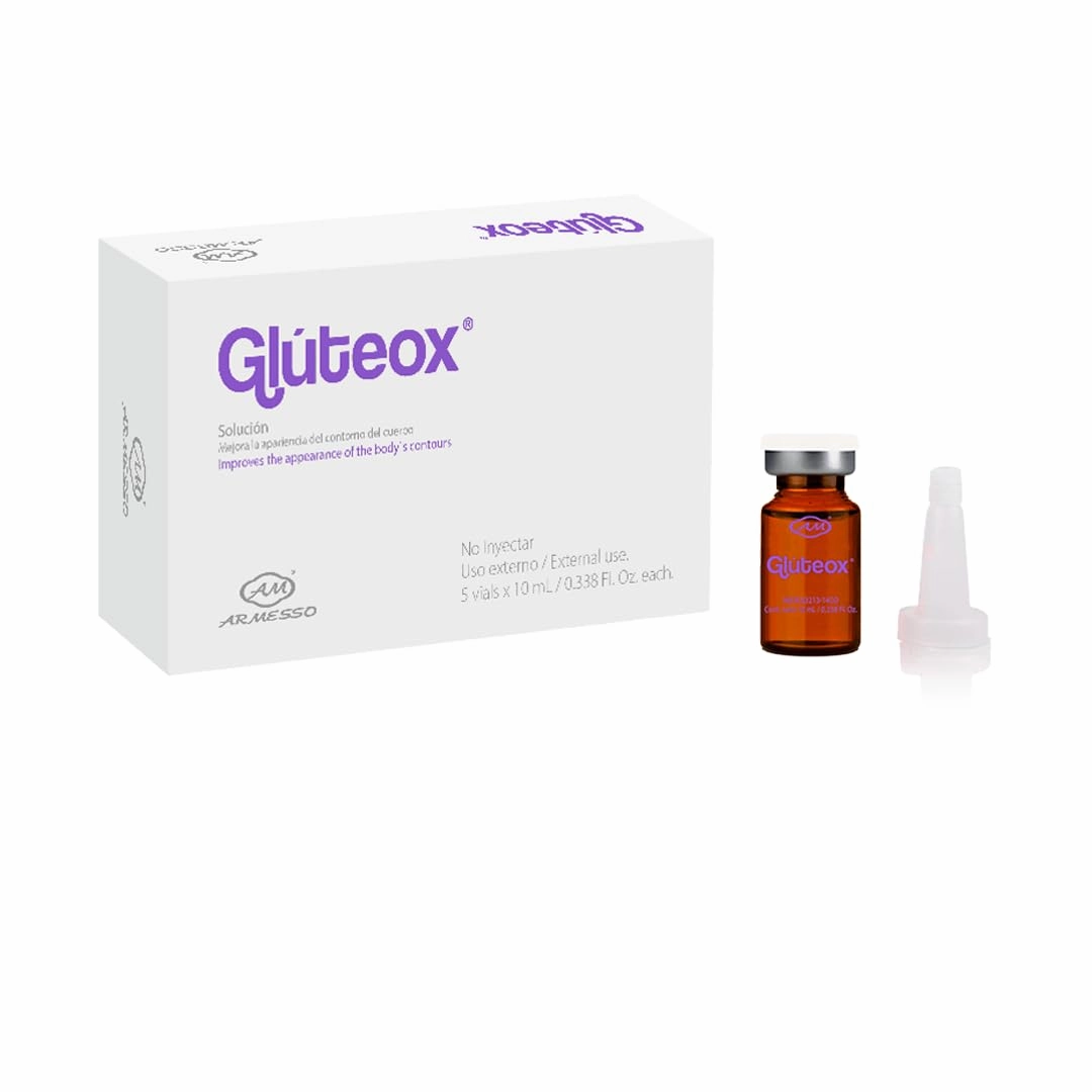 | Gluteox – Buttocks Firming & Lifting Serum | With DMAE, Organic Silica, Hyaluronic Acid & Antioxidants | For Professional Cosmetic Use Only | 5x10mL Vials