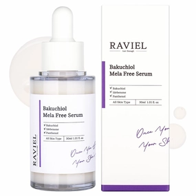 [RAVIEL] Korean Bakuchiol Mela-Free Serum – Retinol Alternative Anti-Aging Face Serum with Niacinamide & Hyaluronic Acid for Dark Spots, Uneven Skin Tone, Wrinkles & Sensitive Skin, 30ml /1.01 fl. oz.