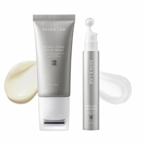 [SKIN&LAB] Wrinkle Care For Face and Eye Skincare Set: Includes Retinol Cream and Bakuchiol Eye Serum