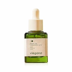[ viegano ] Vegan Hydrating Serum for Dry & Sensitive Skin | Green Tea   Hyaluronic Acid | Hydrated Skin Appears Plumper & Firmer | 100% Vegan | 35 mL