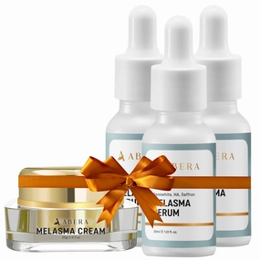 Abera Combo Melasma Treatment for Face, Dark Spot Corrector Double Effect with Combo Serum and Cream, Abera Melasma Serum with Abera Melasma Cream (3 Serum 1 Cream)