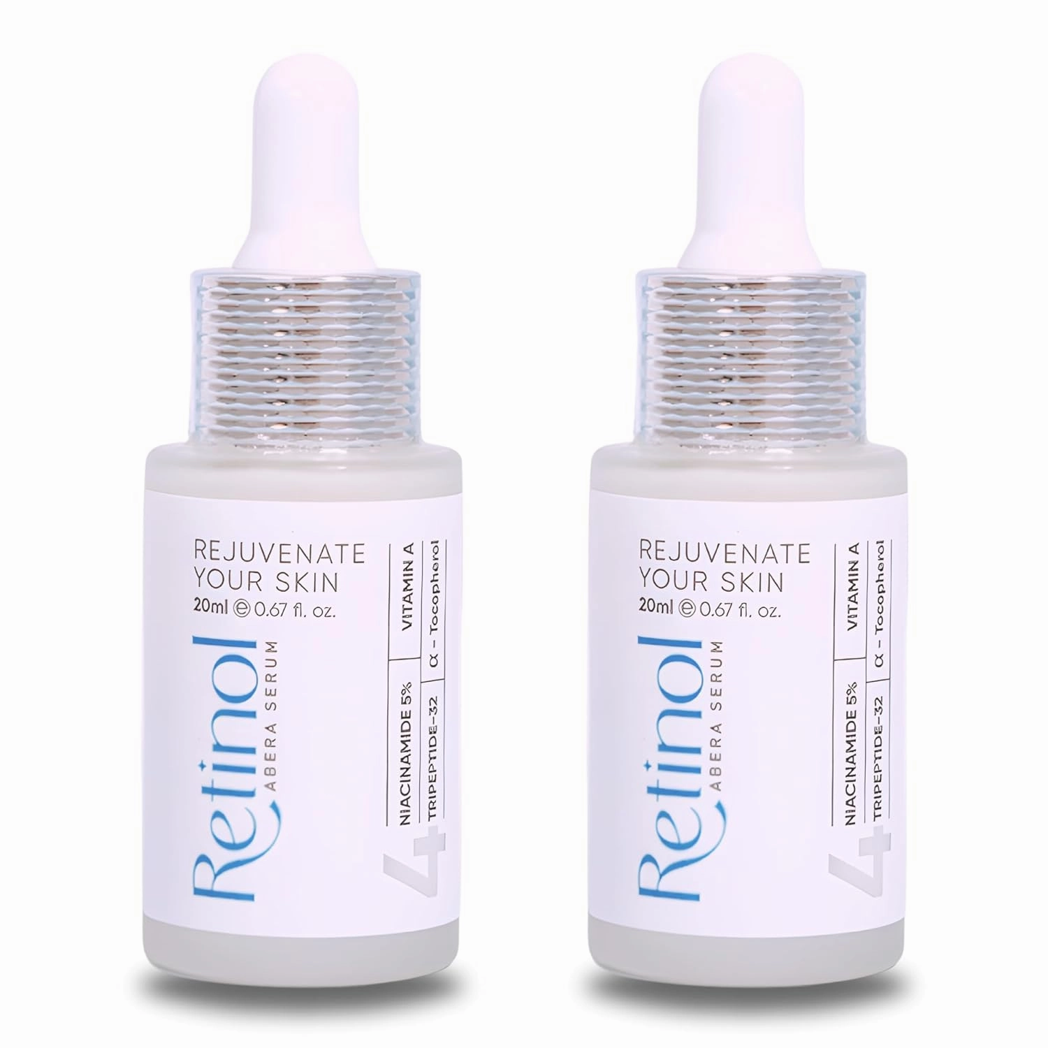 ABERA Retinol Serum For Face, Niacinamide & Salicylic Acid, Anti Aging Serum, Reduce Fine Lines, Wrinkles & Dark Spots, Brightening Serum for Glowing Skin (0.67 Fl Oz) (Set 2)