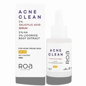 ACNE CLEAN 2% Salicylic serum for Acne Prone Oily Skin, Blackheads & Open Pores 30ml | Licorice root extract, Hyaluronic Face Serum | Controls Sebum Production