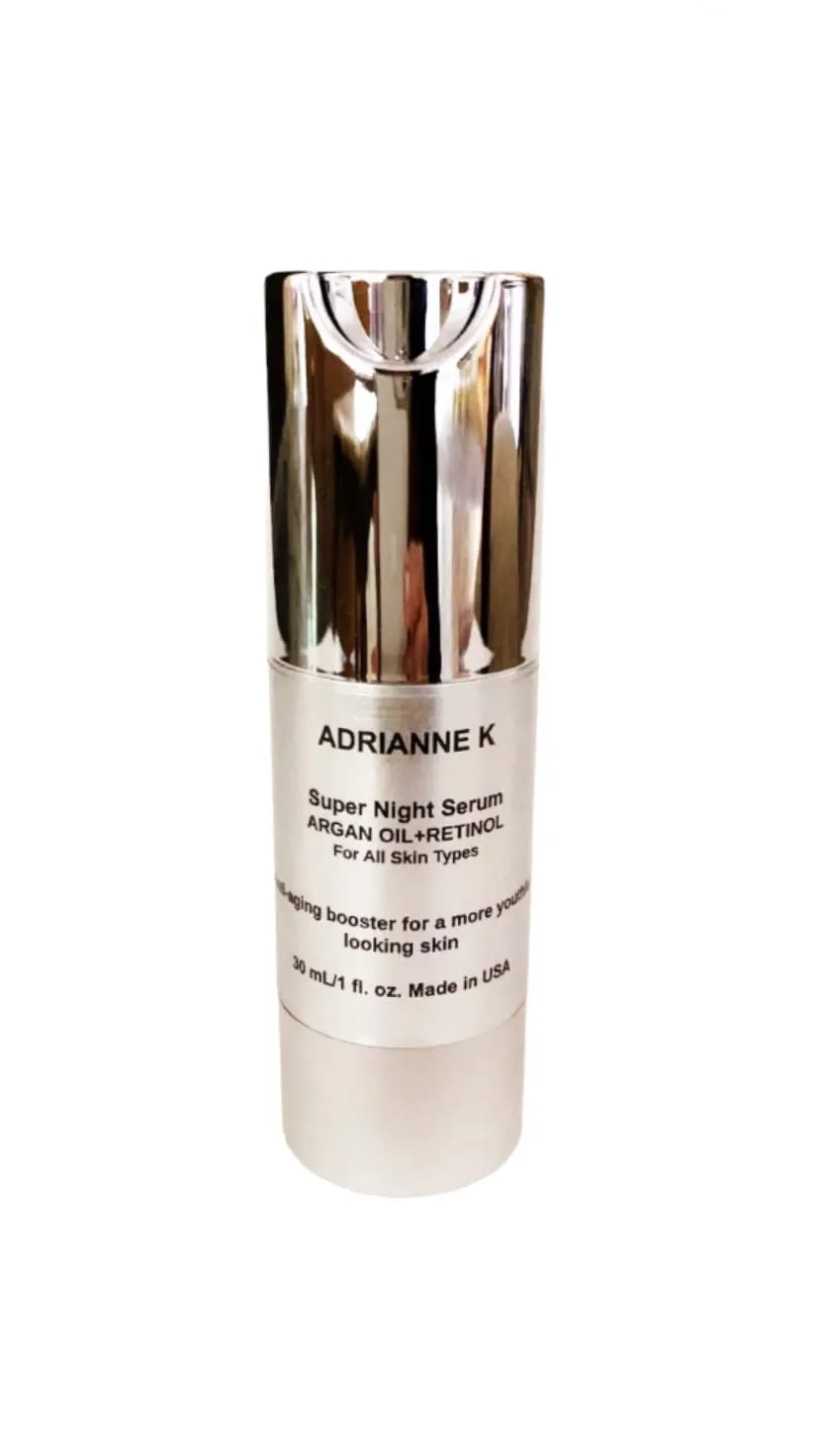 ADRIANNE K Retinol   Argan Oil Night Serum – Anti-Aging Face Serum for Lines & Wrinkles, Hydrating & Firming, All Skin Types, Cruelty-Free, 1 Fl Oz Made in USA