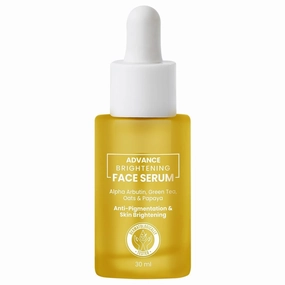Advance Brightening Face Serum for Pigmentation & Dark Spot Removal | Alpha Arbutin, Green Tea, Oats & Papaya Extract | Glow Serum for Men & Women |Remove Blemishes, Acne Marks & Tanning - 30 ml