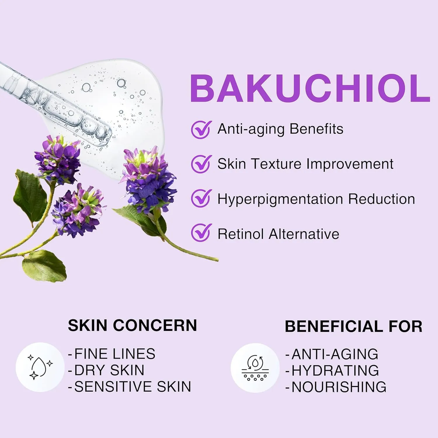 Advanced Bakuchiol Retinol Rejuvenation Serum - For Face Anti Aging Wrinkle Care and Hyaluronic Acid With Moisturize, Wrinkle Reduction Skin Firming & Smoothing, Vitamin C to Brighten