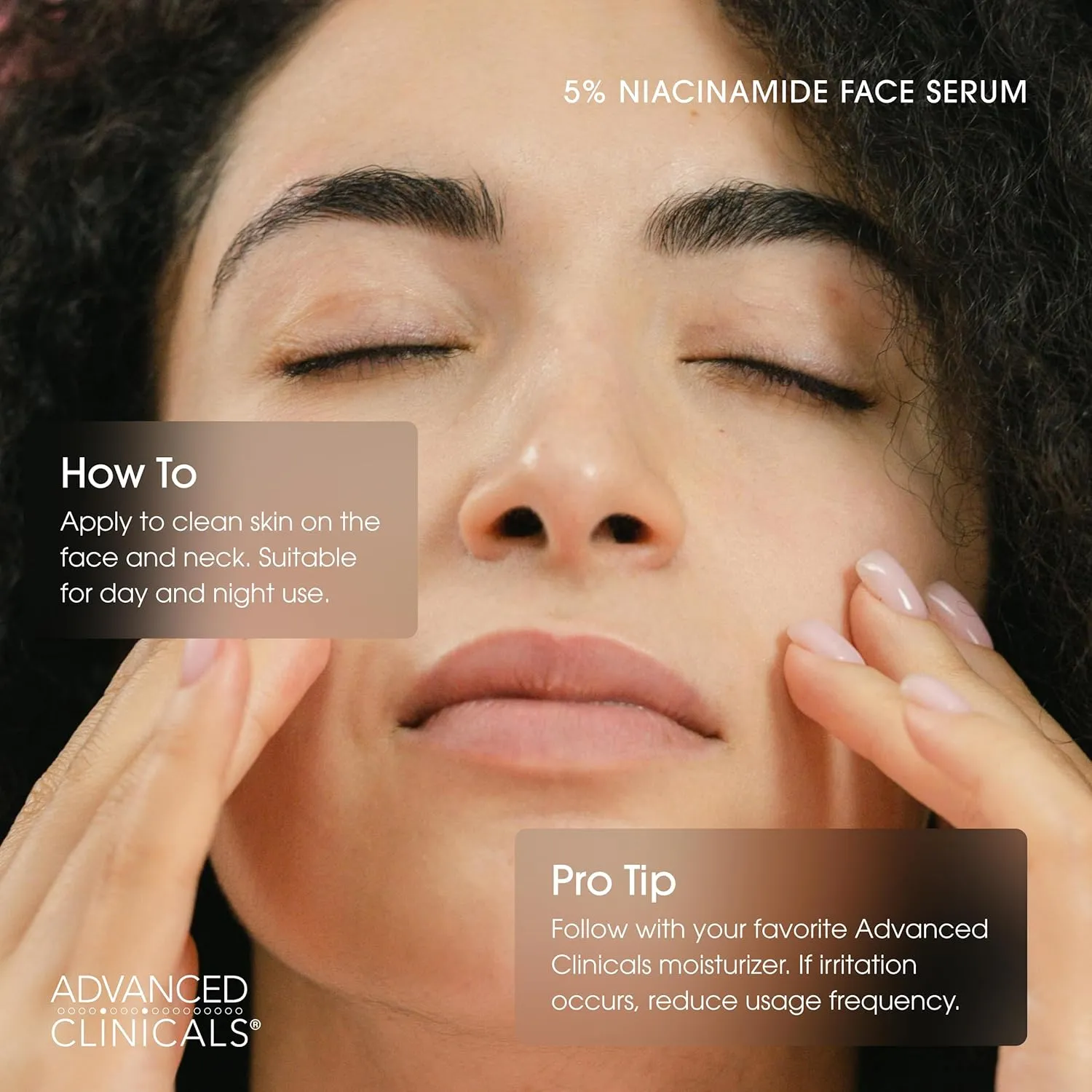 Advanced Clinicals Brightening Vitamin C Cream   5% Niacinamide Serum W/Hyaluronic Acid 2pc Set | Vitamin C Body Lotion Moisturizer & Dark Spot Remover Face Serum | Skin Care Products, 2pc Bundle