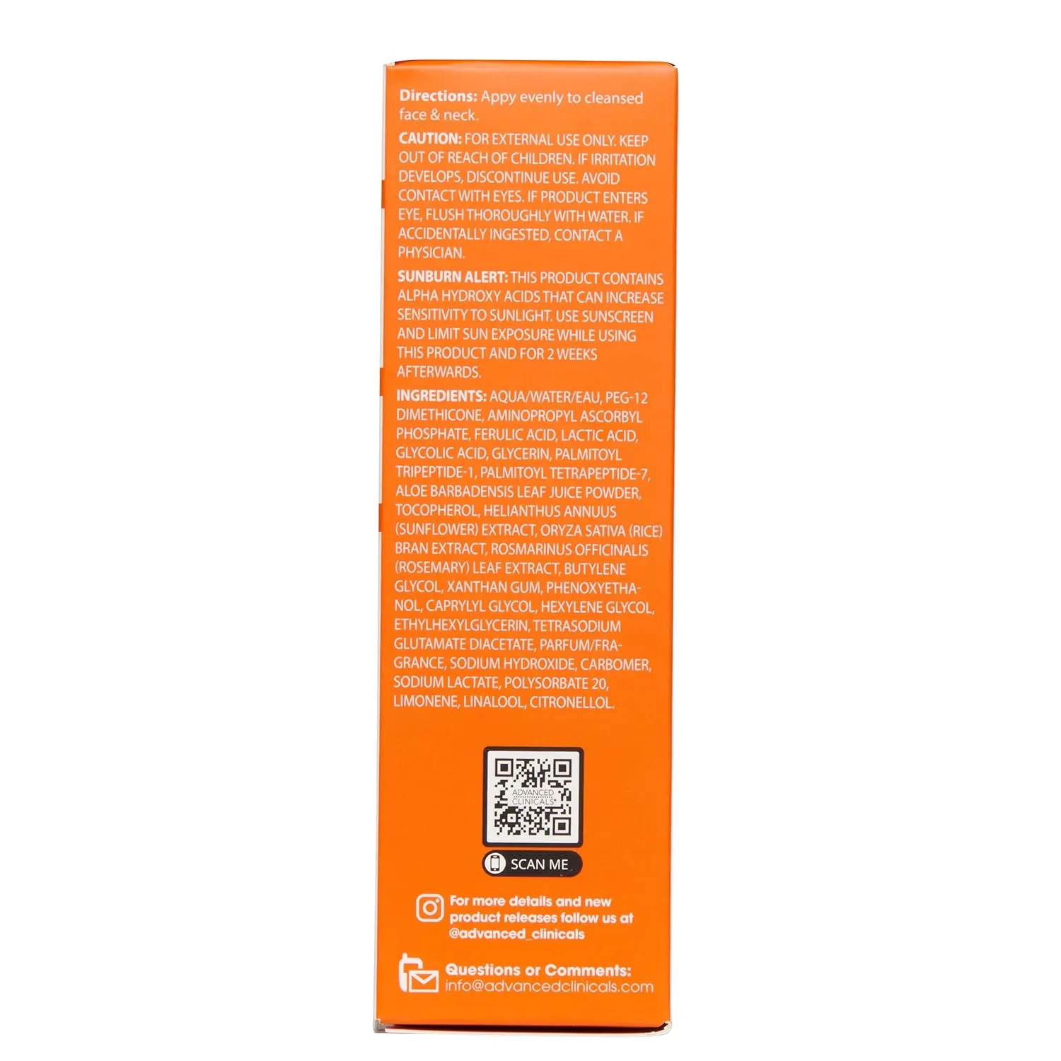Advanced Clinicals Brightening Vitamin C Serum For Face With Glycolic Acid   Lactic Acid | Vitamin C Eye Serum Face Moisturizer For Improving Look Of Dark Spots & Uneven Complexion, 2-Pack