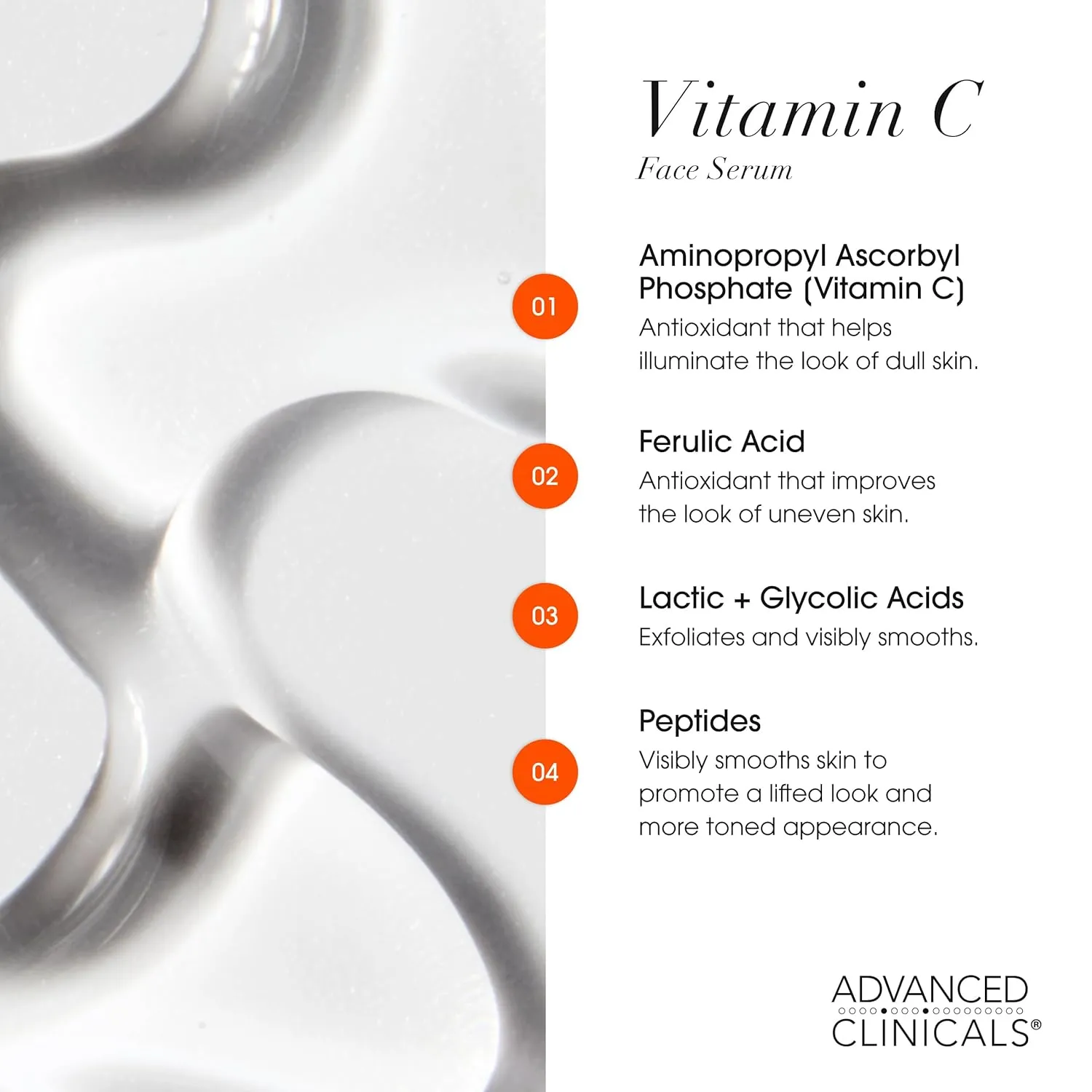Advanced Clinicals Brightening Vitamin C Serum For Face With Glycolic Acid   Lactic Acid | Vitamin C Eye Serum Face Moisturizer For Improving Look Of Dark Spots & Uneven Complexion, 2-Pack