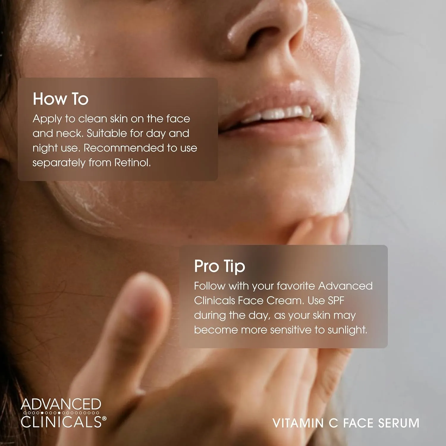 Advanced Clinicals Brightening Vitamin C Serum For Face With Glycolic Acid   Lactic Acid | Vitamin C Eye Serum Face Moisturizer For Improving Look Of Dark Spots & Uneven Complexion, 2-Pack