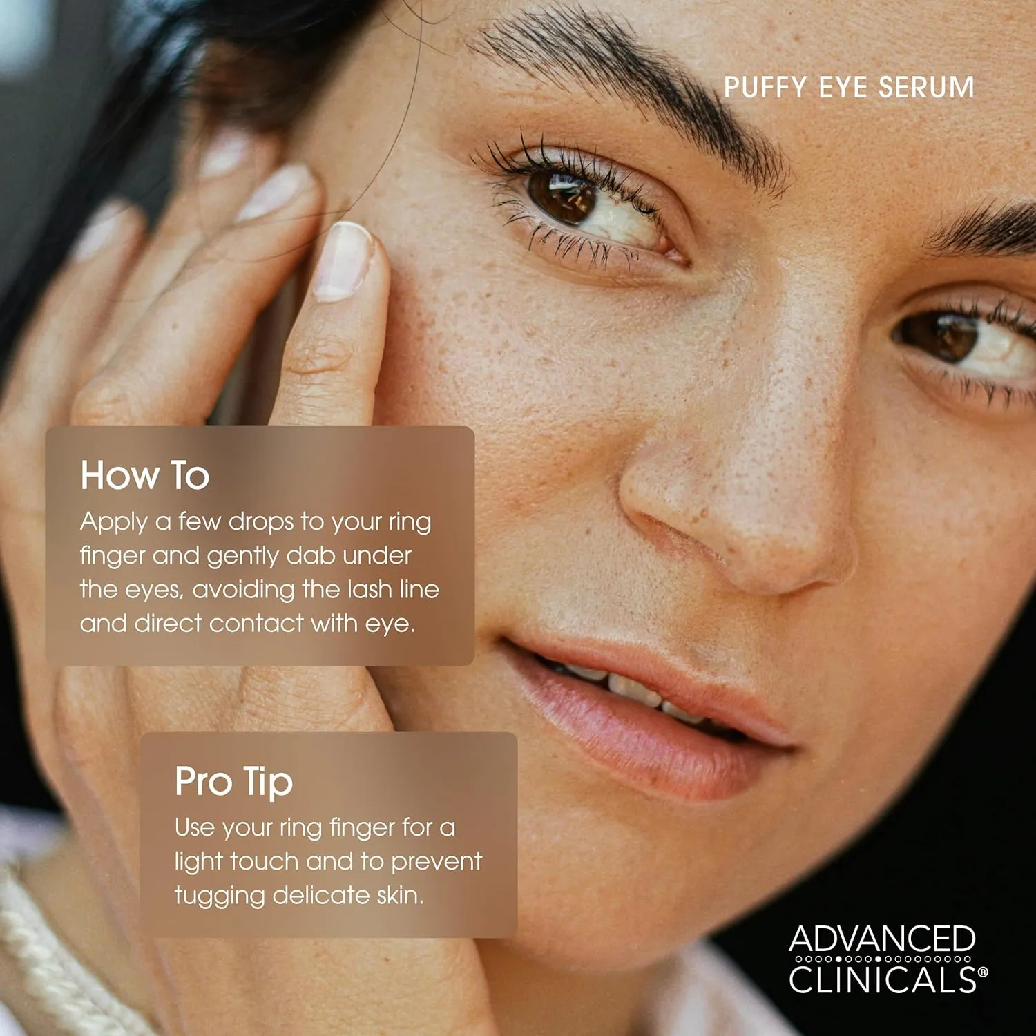 Advanced Clinicals Puffy Eye Under Eye Serum | Visible Anti Aging Brightening Vitamin C   Caffeine Serum Helps Improve Look Of Puffiness, Fine Lines, Dark Circles, & Uneven Skin Tone, 1.75 Fl Oz