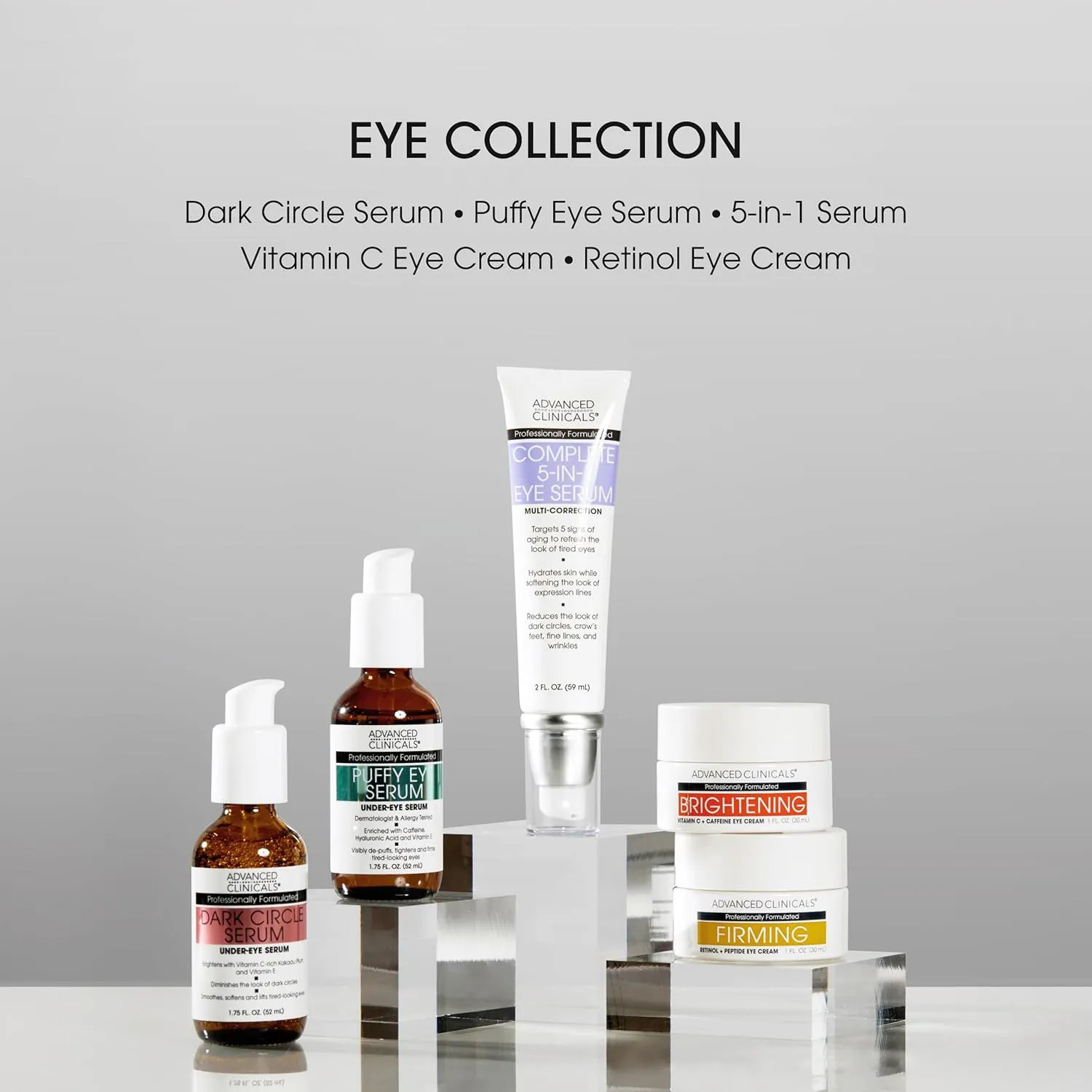 Advanced Clinicals Puffy Eye Under Eye Serum | Visible Anti Aging Brightening Vitamin C   Caffeine Serum Helps Improve Look Of Puffiness, Fine Lines, Dark Circles, & Uneven Skin Tone, 1.75 Fl Oz