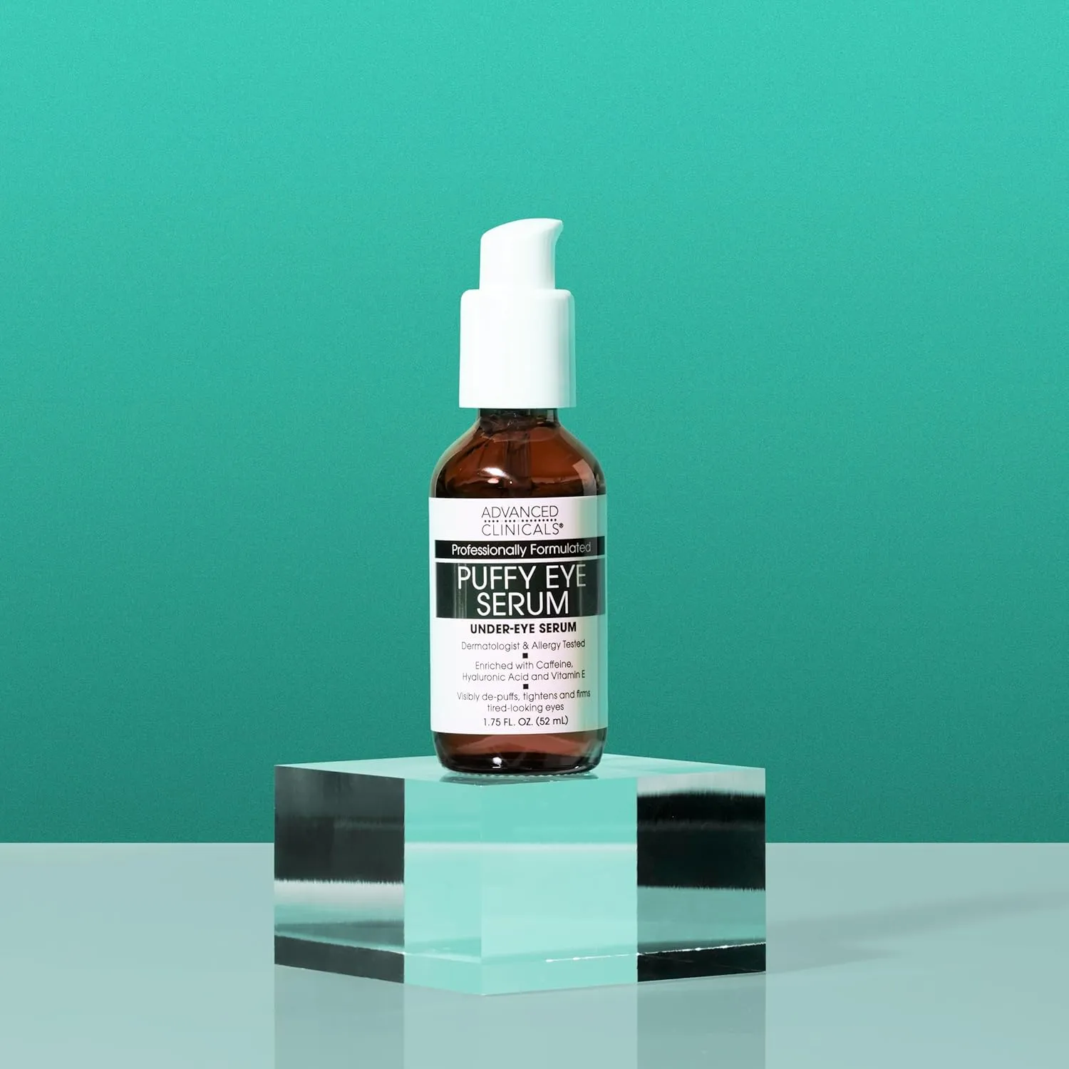 Advanced Clinicals Puffy Eye Under Eye Serum | Visible Anti Aging Brightening Vitamin C   Caffeine Serum Helps Improve Look Of Puffiness, Fine Lines, Dark Circles, & Uneven Skin Tone, 1.75 Fl Oz