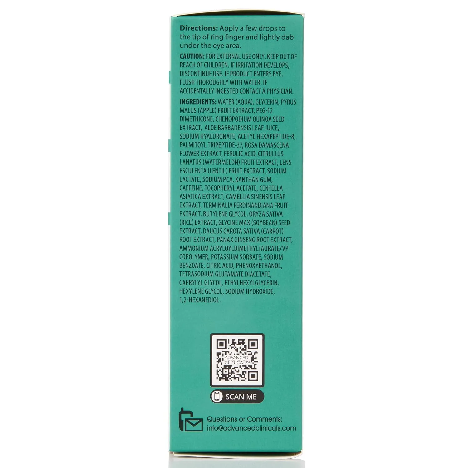 Advanced Clinicals Puffy Eye Under Eye Serum | Visible Anti Aging Brightening Vitamin C   Caffeine Serum Helps Improve Look Of Puffiness, Fine Lines, Dark Circles, & Uneven Skin Tone, 1.75 Fl Oz