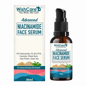 Advanced 12% Niacinamide Serum for Acne, Acne Marks, Blemishes & Oil Balancing with 2% Zinc, Ceramide Oats, Green Tea - 30ml, Natural (WCNS30)