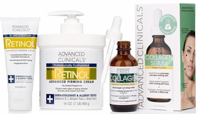Advanced Clinicals Retinol Firming Cream   Retinol Travel Size Firming Cream   Collagen Plumping Facial Serum Set