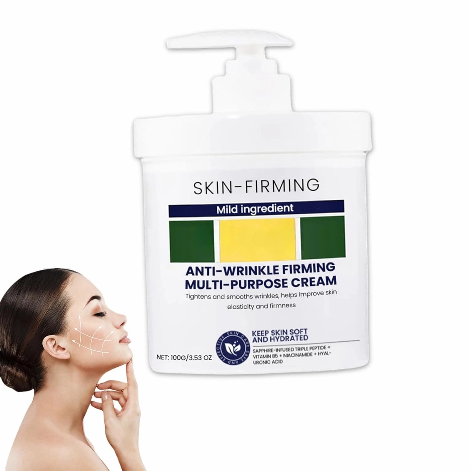 Advanced Firming & Wrinkle-Reducing Cream, Skin Firming Moisturizer Face Lotion, Skin Firming Rejuvenating Cream, Anti-Wrinkle Multi-Purpose Cream for All Skin Types, Deep Hydration, 3.53 OZ