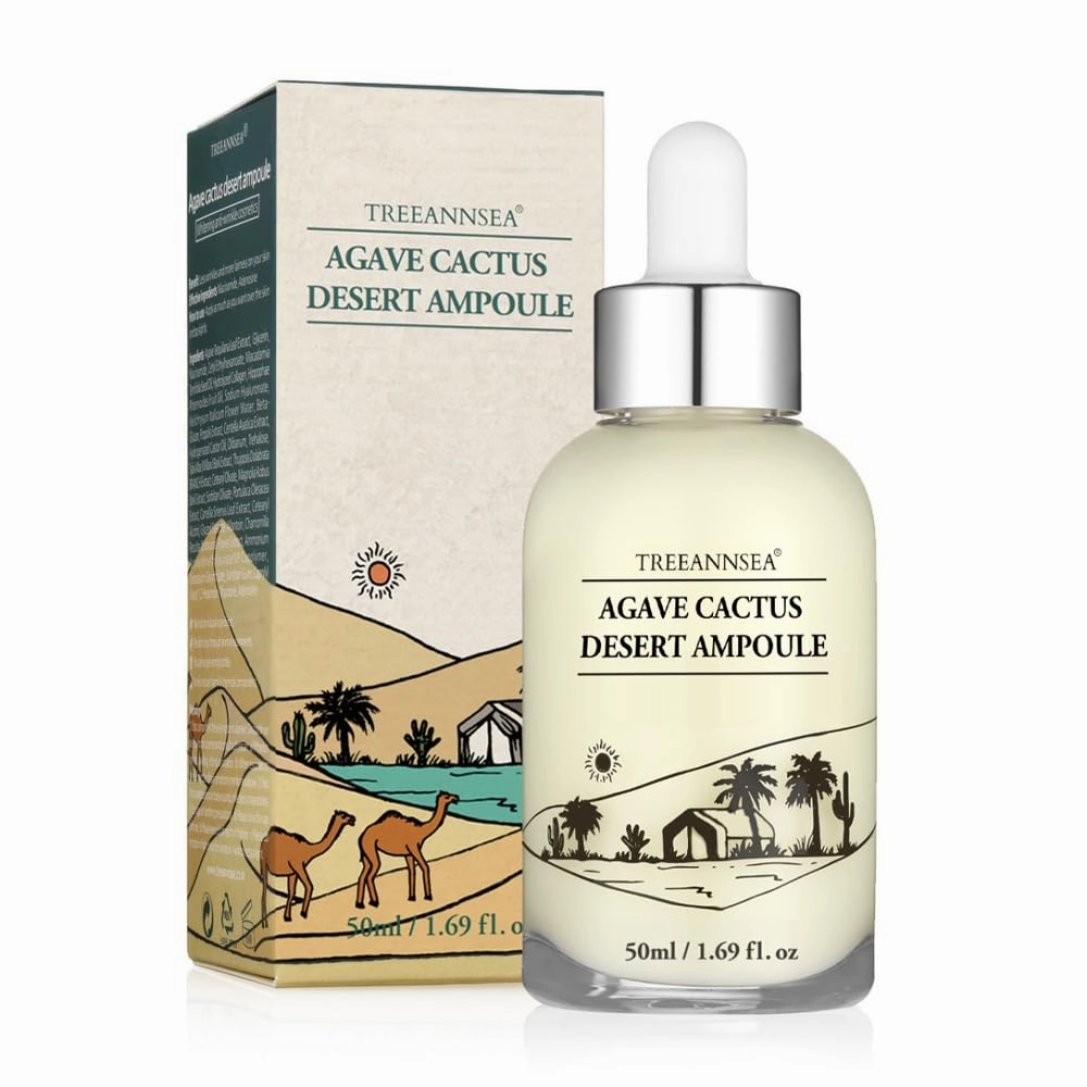 Agave Cactus Desert Ampoule 1.76 Fl.Oz/ 50ml Moisturizing Serum for Face with 84% Agave Cactus for Hydration and Replenishment, Korean Skincare