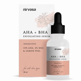 AHA   BHA Exfoliating Serum, to remove dead skin and Improve Skin Texture, enriched with 10% AHA, 2% BHA and Lime Pearl, Silicon Free, Paraben Free, Cruelty Free (30ml)