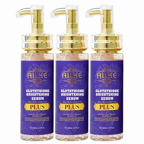AILKE Glutathione Plus Super Brightening Serum, Clean Skin And Stains, Moisturizing, Hydration, Skin Glowing Serum For Face, Body, 4.2 fl oz (Pack of 3)