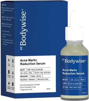 A.K. Bodywise 10% Niacinamide Face Serum with 1% Zinc PCA for Blemishes, Acne Marks & Dark Spots | Fragrance Free | Made Safe Daily Anti Acne Serum for Acne Prone or Oily Skin | 30ml