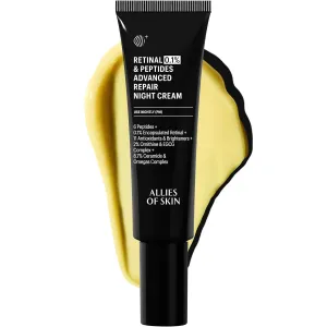Allies of Skin Retinal 0.1% Peptides Repair Night Cream with 0.1% Encapsulated Retinal, 6 Peptides, 2% Ornithine & EGCG Complex, 8.7% Ceramides & Omegas Complex