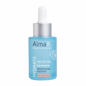 Alma K Brightening Booster - Vitamin C Face Serum with AHA, Hydrating and Brightening Serum for Women, Anti Aging, Improve Appearance of Fine Lines & Wrinkles - 1 oz