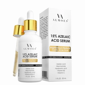 ALMOES Hydrating Serum,Hyaluronic Acid Serum for Face,Azelaic Acid 15% Serum with Tightens Pores,Moisturise Skin,Improve Skin Tone,Niacinamide Serum,Increase Skin Elasticity,Skin Care Serum,1 Fl Oz