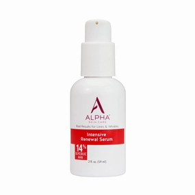 Alpha Skin Care Renewal Serum Concentrated with 14% Glycolic AHA and Alpha Skin Care Essential Facial Moisturizer with Hyaluronic Acid