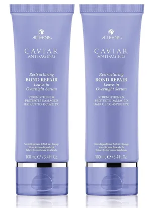 Alterna Caviar Anti-Aging Restructuring Leave-in Overnight Serum, 3.4 Fl Oz, Strengthens and Protects Damaged Hair
