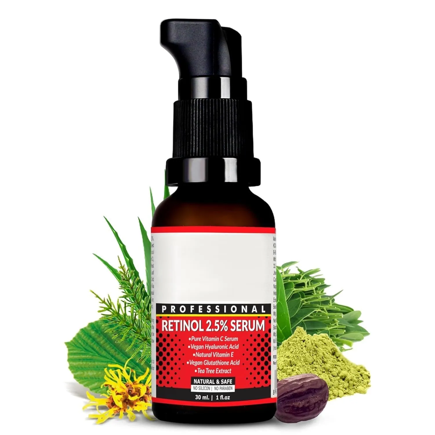 AMC Retinol Deep Wrinkle Repair With Vitamin C, Vegan Glutathione, Vitamin E & Tea Tree Extract Anti-Wrinkle Serum, Best Retinol Serum 30ml.