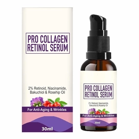 AMC Pro Collagen Retinol Serum - For Anti-Aging, Skin Firming & Plumping Skin - With 2% Retinoid, Niacinamide, Shea Butter & Rosehip - 30 ml, Off White (WPCRS30)