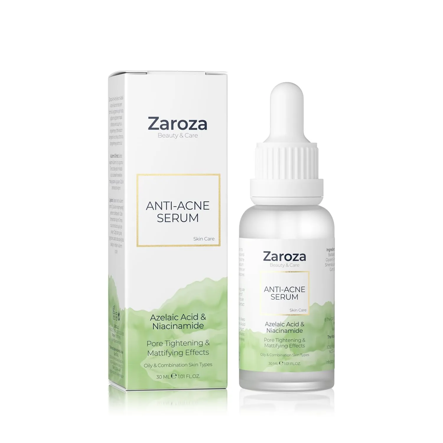 Anti-Acne Serum – Salicylic Acid, Azelaic Acid & Niacinamide Formula – Clears Acne, Fights Breakouts, Balances Oily Skin & Fades Dark Spots – Vegan Face & Body Serum – 1 fl oz