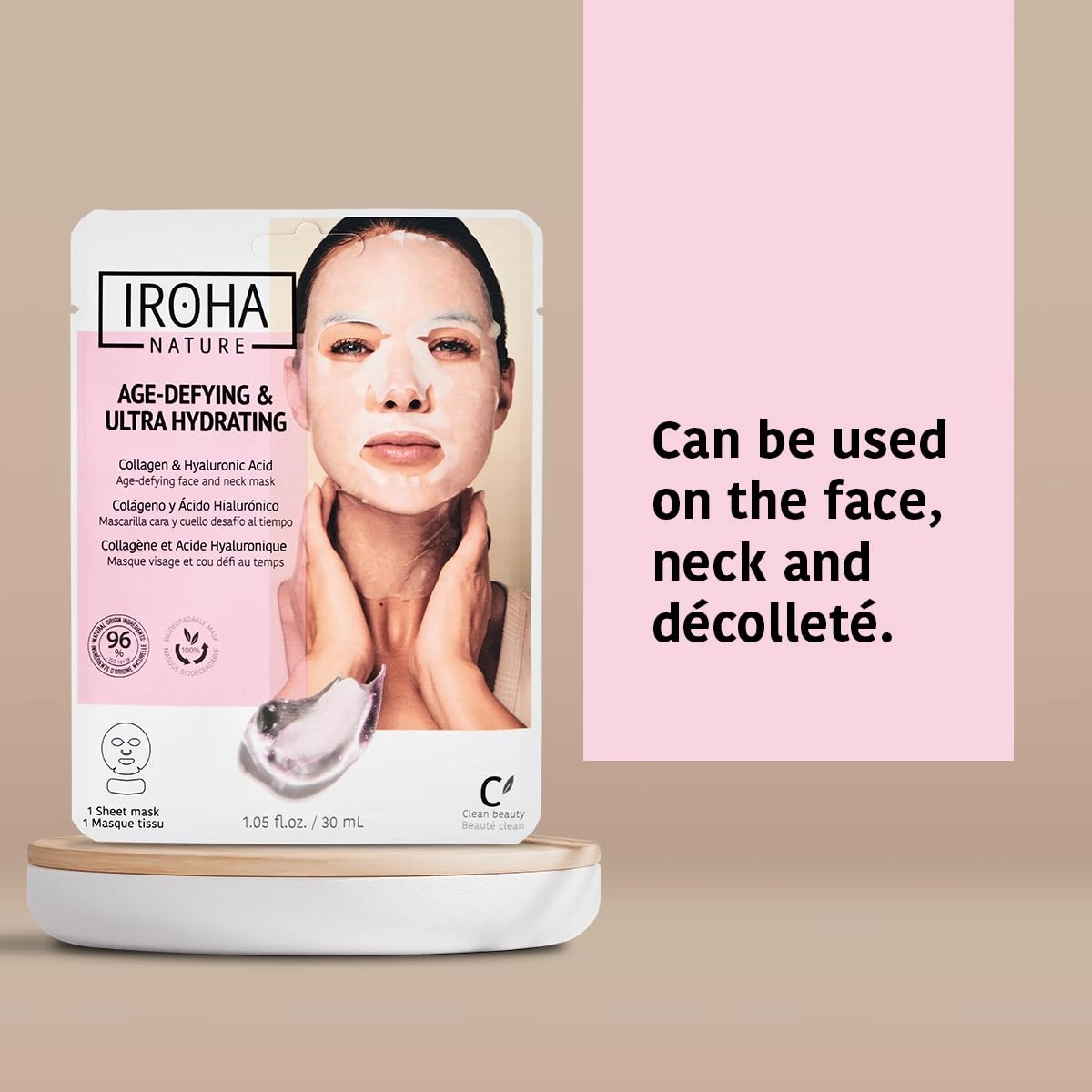Anti-Aging Face & Neck Tissue Mask with Collagen (Pack of 5) | Firms and Prevents Wrinkles and Fine Lines | Visible Results in 15 Minutes | 96% Natural Ingredients | Mature Skin