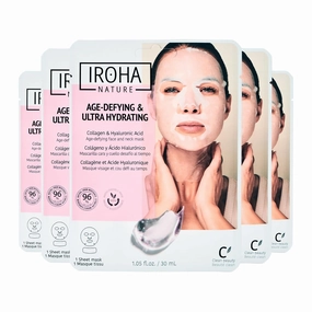 Anti-Aging Face & Neck Tissue Mask with Collagen (Pack of 5) | Firms and Prevents Wrinkles and Fine Lines | Visible Results in 15 Minutes | 96% Natural Ingredients | Mature Skin