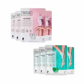 Anti-Aging Hand Mask (4 Pairs)   Foot Mask with Mint & Shea Butter (4 Pairs) – Anti-Aging Hand Mask with Hyaluronic Acid & Bakuchiol | Moisturizing Treatment for Dry, Tired Feet