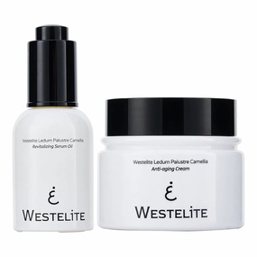 Anti-Wrinkle Skincare Set – Face Oil (1 Fl Oz)   Facial Cream (1.7 Oz) – Firming, Moisturizing & Hydrating – With Camellia Japonica Seed Oil – Anti-Aging Skincare Bundle, 2 Items