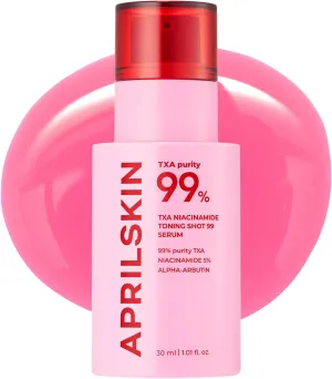 APRILSKIN TXA Niacinamide Toning Shot 99 Spicule Facial Serum｜Skin Booster Serum for Brightening and Pore Care｜99% High-Purity Tranexamic Acid 3%   Niacinamide 5%｜Korean Skin Care｜1.01 fl. oz.