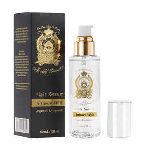 Argan Oil Hair Serum- Anti Frizz Hair Serum for Dry Damaged Hair- Non Greasy, Organic Hair Oil Serum for Thicker & Longer Hair- Vitamin E Serum for Hair Hydrates, Nourishes & Heals Frizzy Dry Hair