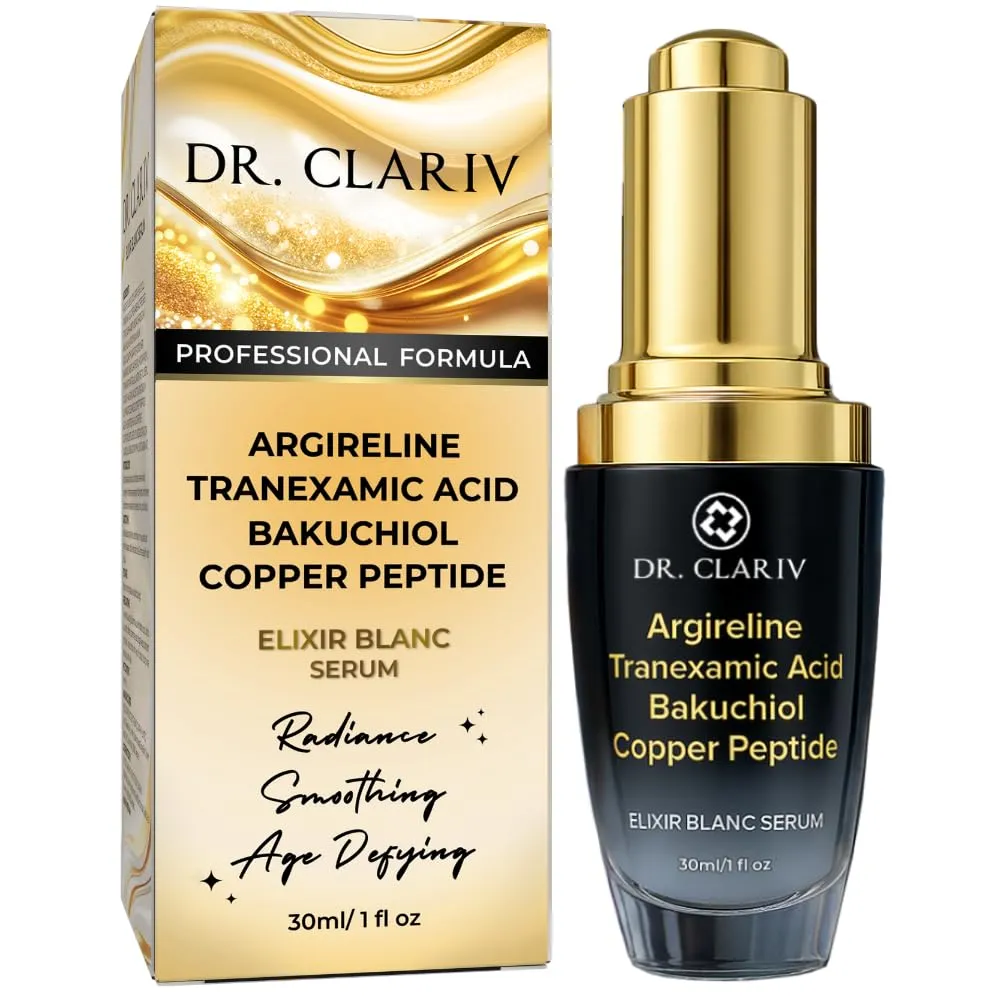 Argireline   Bakuchiol Serum for Face – Hydrating Serum with Tranexamic Acid, Copper Peptide – Anti-Aging, Wrinkle Reduction, Skin Firming, Radiance Boost – 1 Fl Oz