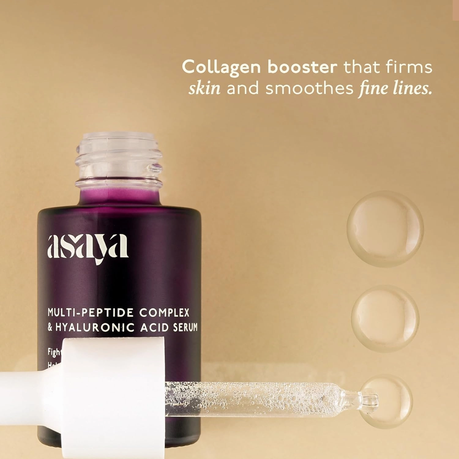 Asayaaa. Multi Peptide Face Serum with Hyaluronic Acid | Collagen Boosting, Hydrating Overnight Repair |Anti-Aging l Boosting Facial Essence | Reduces Fine Lines & Wrinkles | 5% Tripeptide