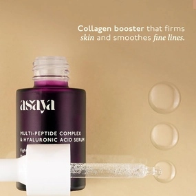 Asayaaa. Multi Peptide Face Serum with Hyaluronic Acid | Collagen Boosting, Hydrating Overnight Repair |Anti-Aging l Boosting Facial Essence | Reduces Fine Lines & Wrinkles | 5% Tripeptide