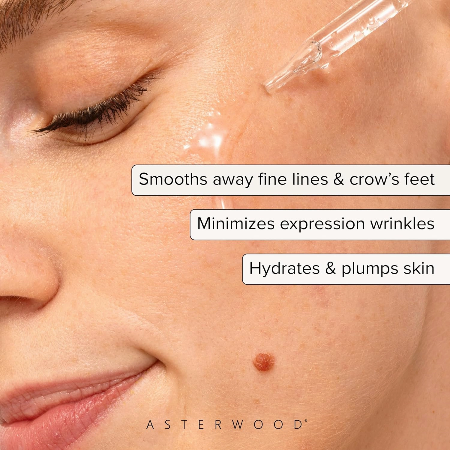 Asterwood Argireline Peptide with Hyaluronic Acid Serum - Wrinkle Reducing, Anti-Aging, Nourishing - Fragrance-Free - 1 Fl Oz