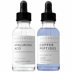 Asterwood Hyaluronic Acid Serum 1 oz   Copper Peptides Serum 1 oz