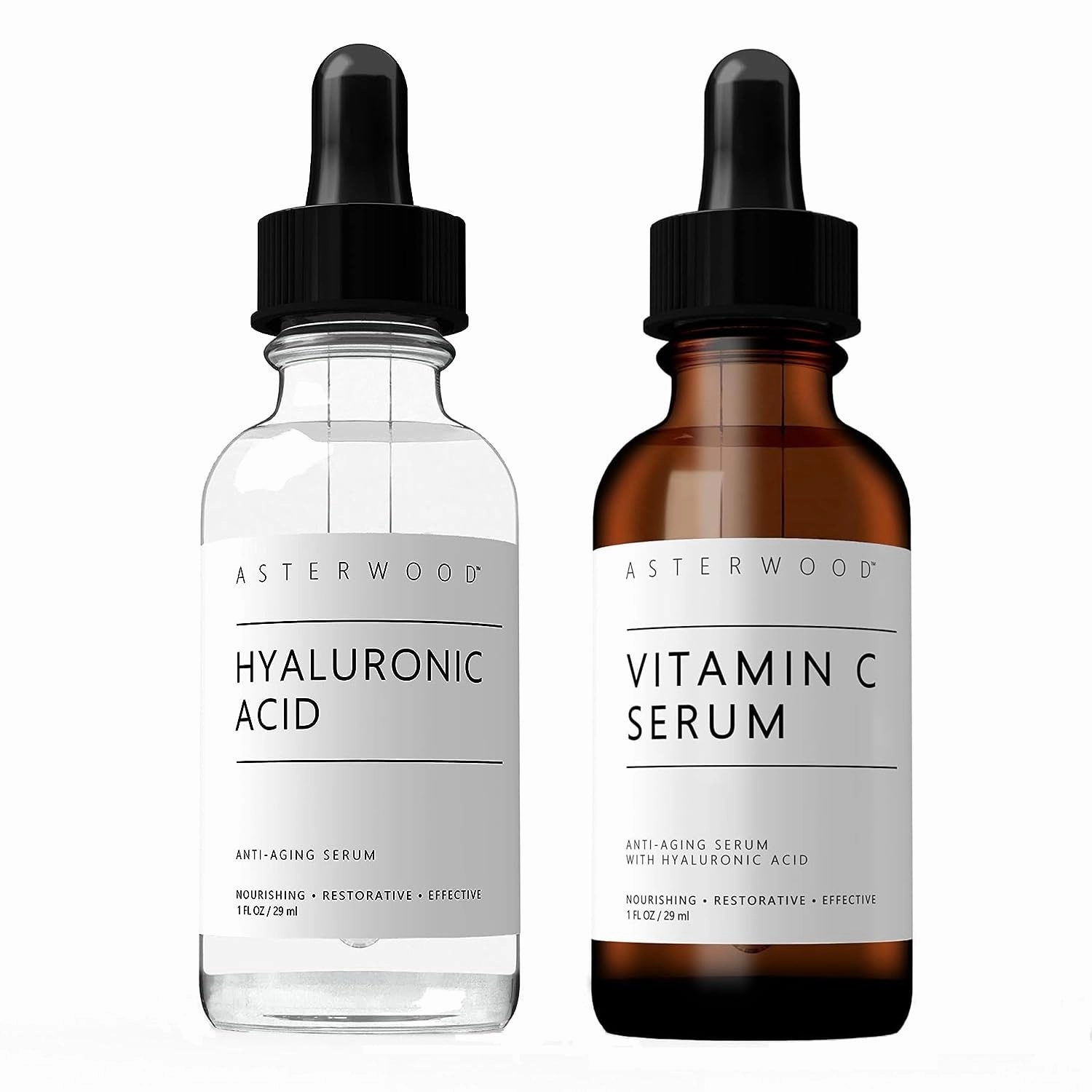 Asterwood Hyaluronic Acid Serum 1 oz   Vitamin C Serum 1 oz
