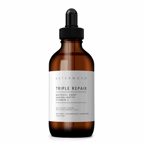 Asterwood Triple Repair Matrixyl 3000   Argireline   Hyaluronic Acid   Vitamin C Serum for Face - Anti-Aging, Collagen Boosting, Hydrating - Fragrance-Free - 4 Fl Oz