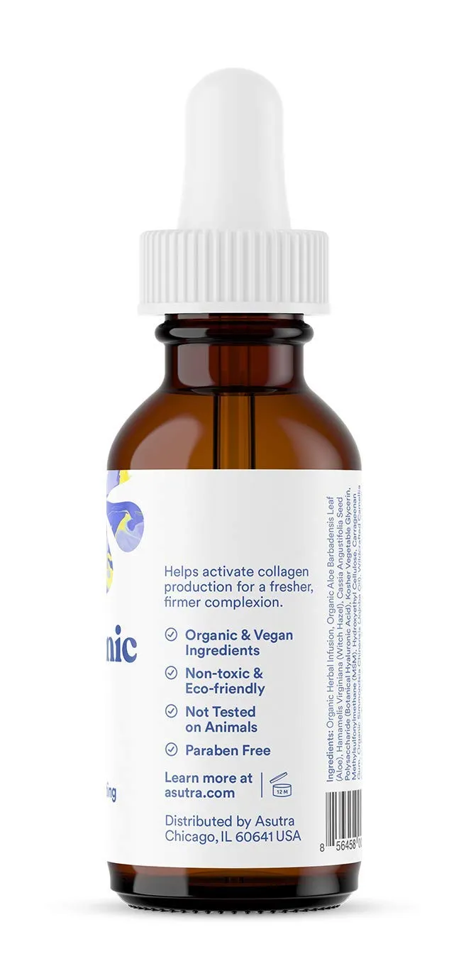 ASUTRA Hyaluronic Acid Serum for Face, 1 fl oz - Vitamin C & E, Aloe, Green Tea, Geranium & Jojoba Oil, Plumping Face Serum, Hydrating Facial Skin Care, Combat Signs of Aging